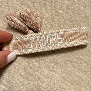 J'ADORE Beige Woven Tassel Bracelet New